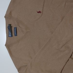 Tan Polo by Ralph Lauren v-neck sweater, sz Medium